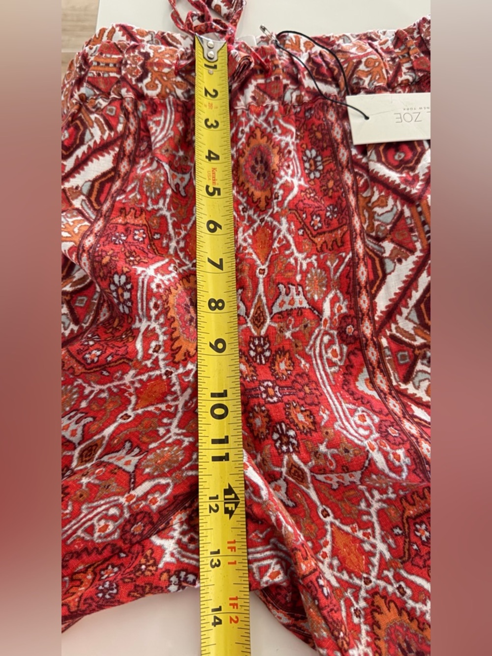 Rachel Zoe Red & Rust Geometric Print Drawstring Pants - Picture 7 of 7